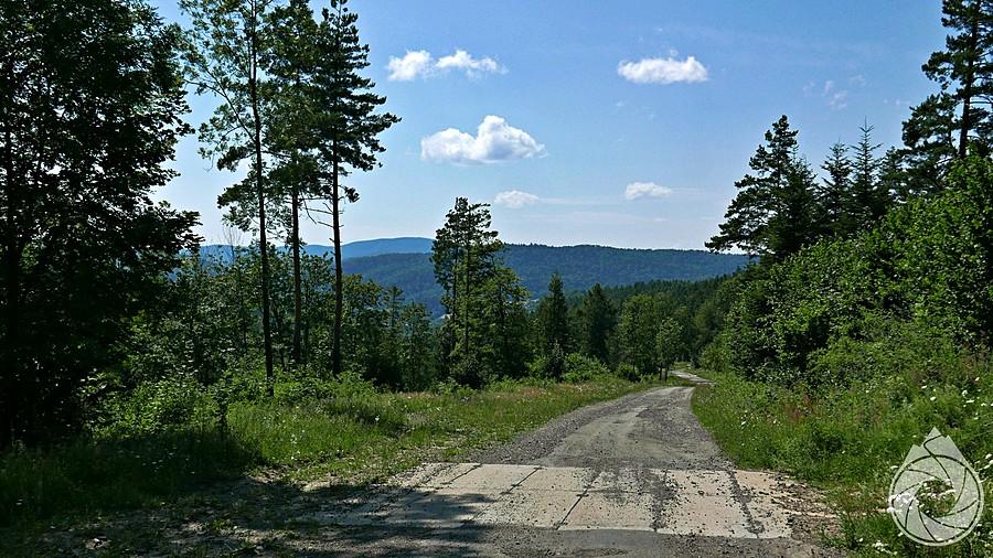 szuterkowy zjazd do Baligrodu z widokami