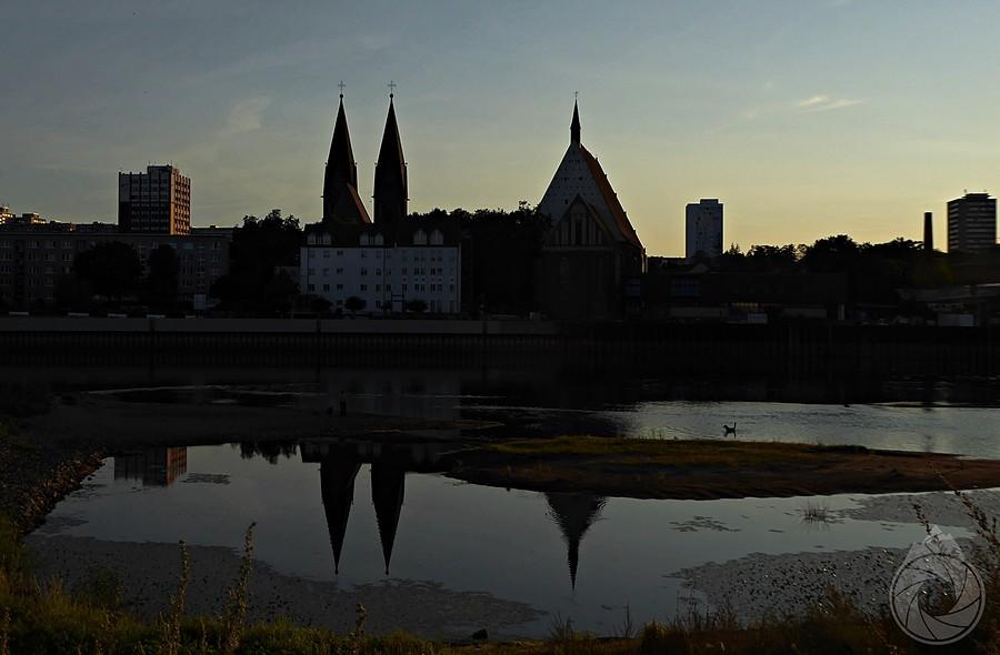 Frankfurt nad Odrą wieczorem