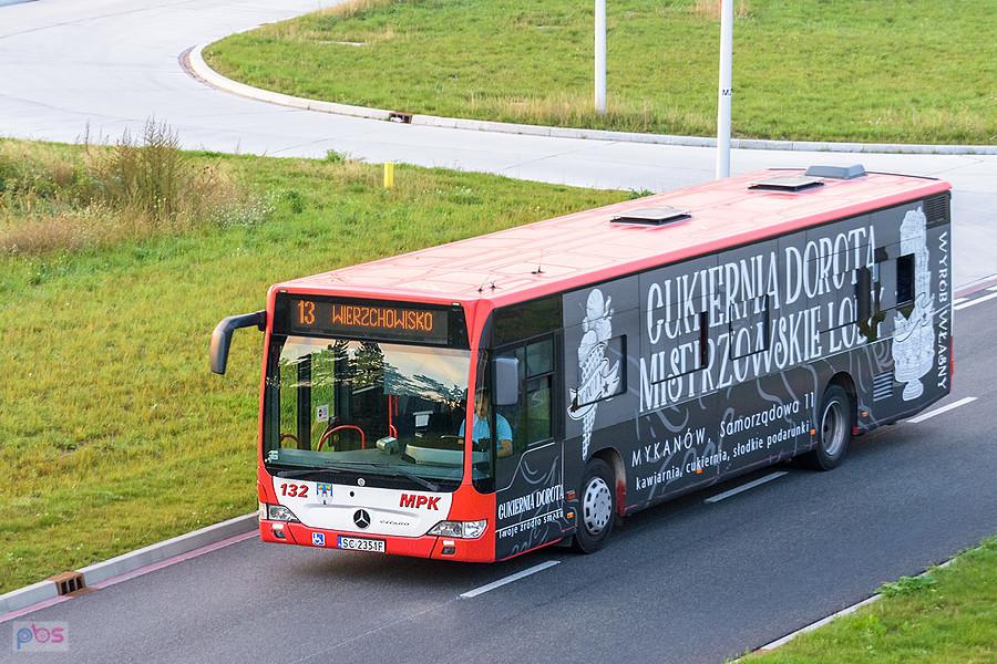 Mercedes-Benz Citaro #132 odjechał z pętli Huta Wydział Transportu.