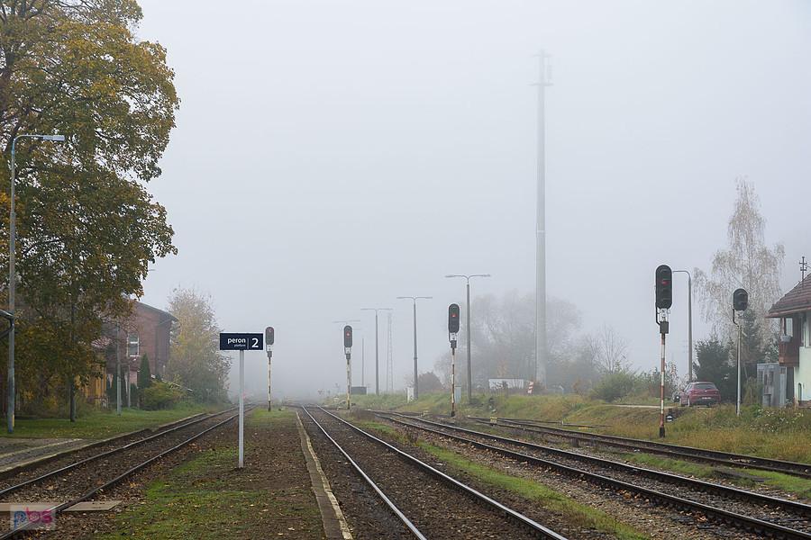 Stacja kolejowa w Paczkowie - widok w kierunku Kamieńca Ząbkowickiego