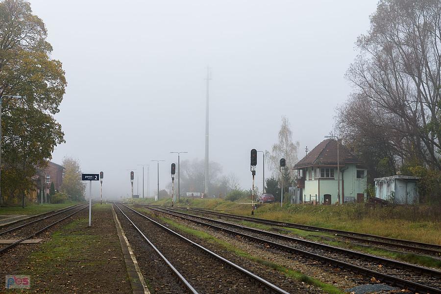 Stacja kolejowa w Paczkowie - widok w kierunku Kamieńca Ząbkowickiego