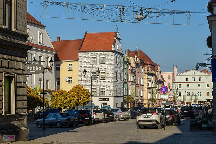 Paczkowski rynek widziany z ul. Gabriela Narutowicza