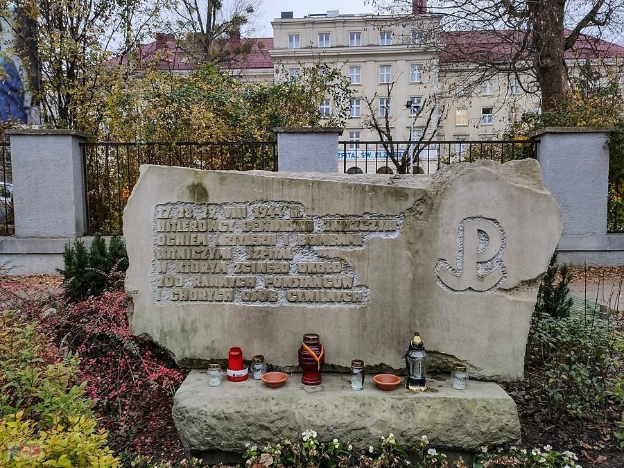 Pomnik przed d. szpitalem sióstr Elżbietanek na Goszczyńskiego