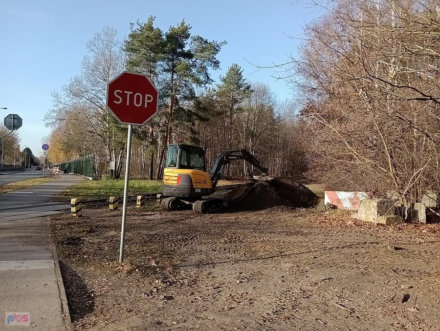 Jakieś prace przy torze na Kocjana