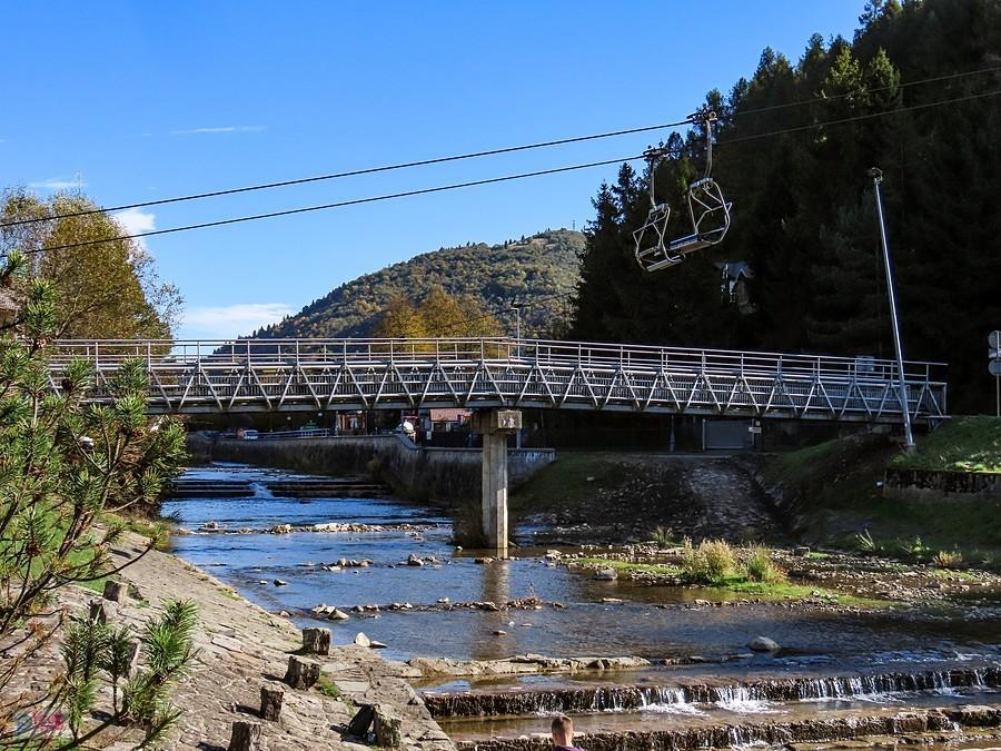 Szczawnica - mostek nad Grajcarkiem przy wyciągu na Palenicę