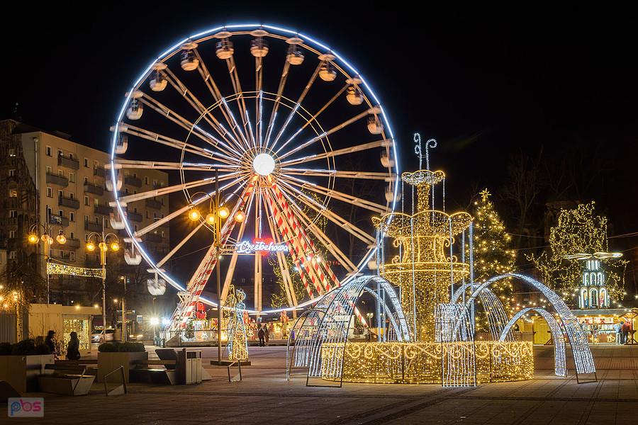 Świąteczny plac Biegańskiego w Częstochowie