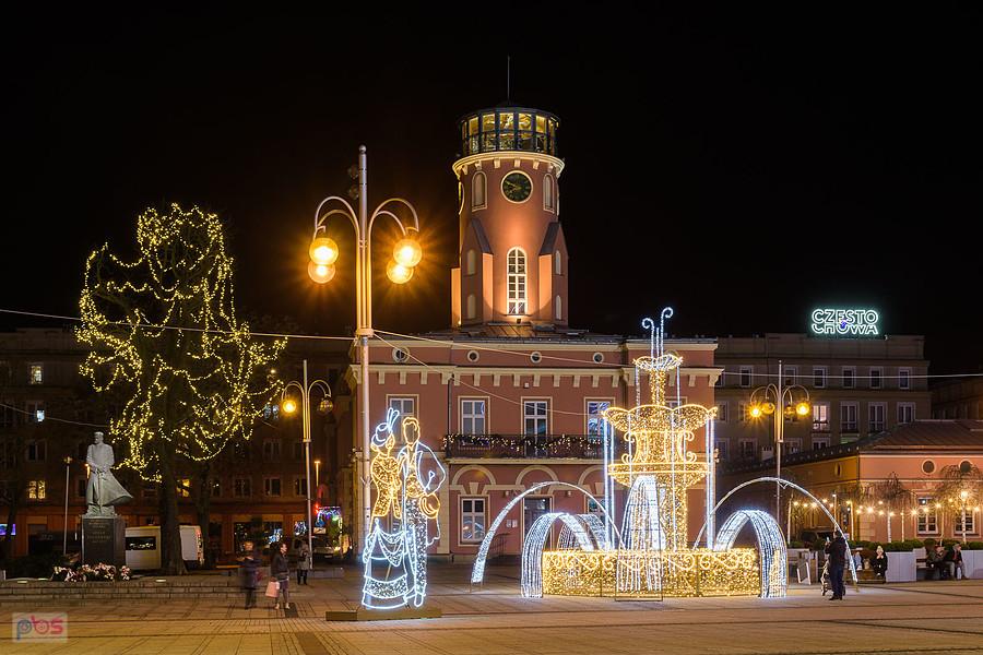 Świąteczny plac Biegańskiego w Częstochowie