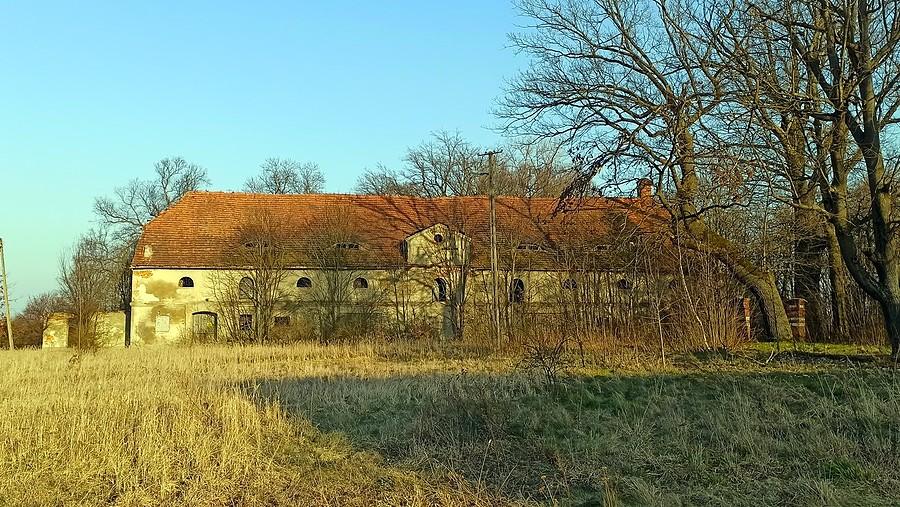 Zabudowania gospodarcze przy pałacu w Świninie