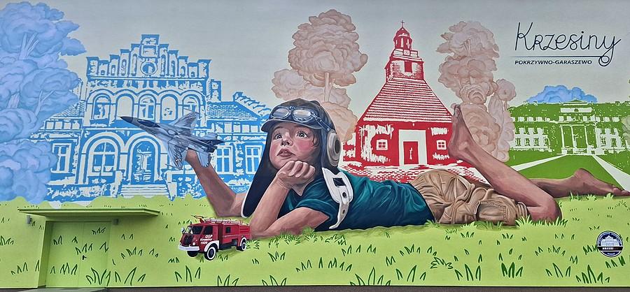 Mural na szkole w poznańskich Krzesinach