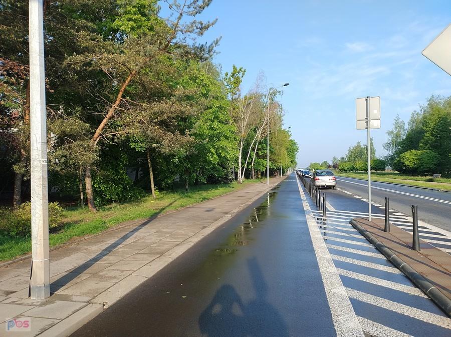 Po nocnym deszczu pojawiła się wreszcie kałuża na ddr