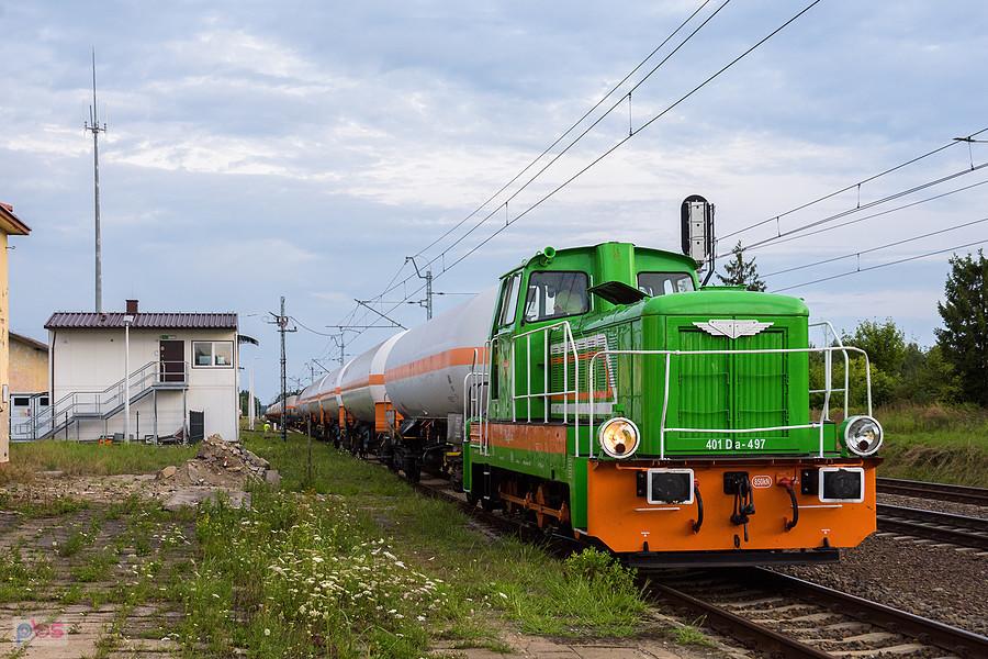 401Da-497 "Małgosia" manewruje na terenie stacji Brzeźnica nad Wartą, linia D29-146.