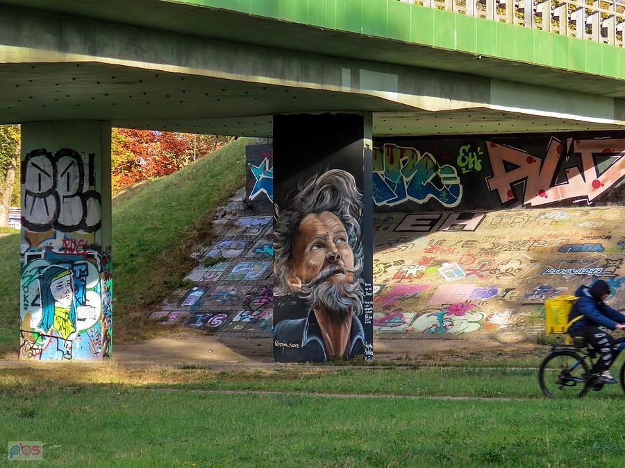 Mural pod wiaduktem Doliny Służewieckiej