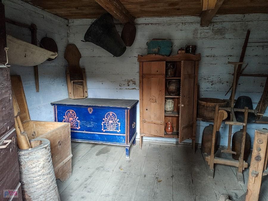Bardejovské Kúpele - skansen, wnętrze spichlerza z Andrejovej