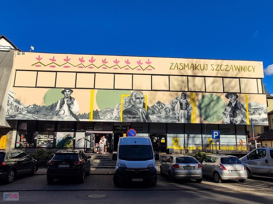 Szczawnica - góralski mural na Halce