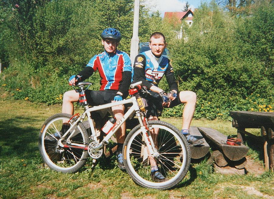 W Wiśle z Reksiem. 13.05.2001.