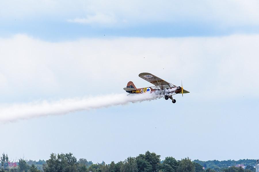 Piper L-4J Cub #SP-SMLP z roku 1944 - trening przed AirShow Rudniki, pilot Szymon Tomaszewski