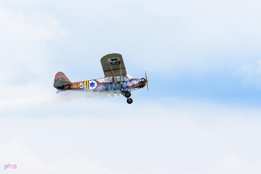 Piper L-4J Cub #SP-SMLP z roku 1944 - trening przed AirShow Rudniki, pilot Szymon Tomaszewski