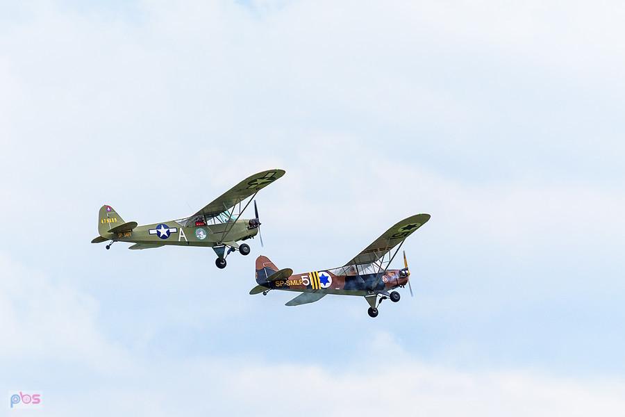 Piper L-4J Cub #SP-SMLP oraz Piper J-3C-65 Cub #SP-SAFY - trening przed AirShow Rudniki