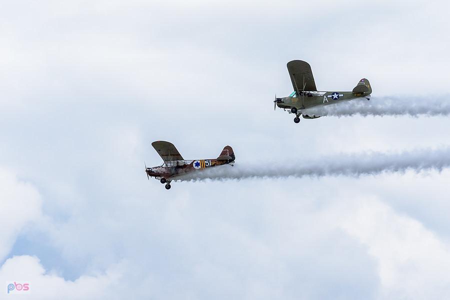 Piper L-4J Cub #SP-SMLP oraz Piper J-3C-65 Cub #SP-SAFY - trening przed AirShow Rudniki
