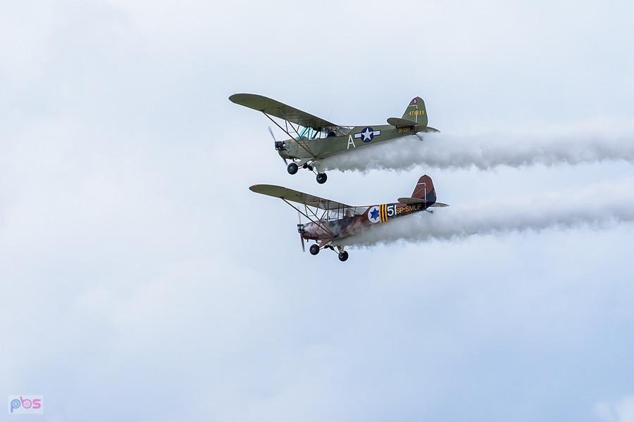 Piper L-4J Cub #SP-SMLP oraz Piper J-3C-65 Cub #SP-SAFY - trening przed AirShow Rudniki
