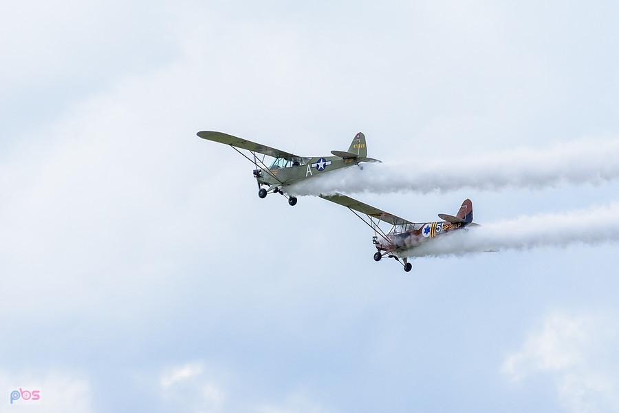 Piper L-4J Cub #SP-SMLP oraz Piper J-3C-65 Cub #SP-SAFY - trening przed AirShow Rudniki