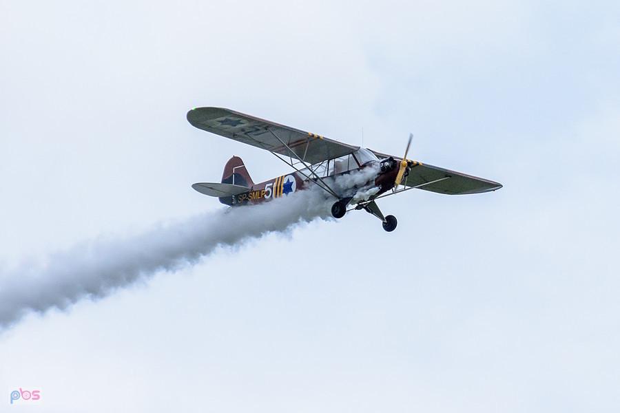 Piper L-4J Cub #SP-SMLP z roku 1944 - trening przed AirShow Rudniki, pilot Szymon Tomaszewski