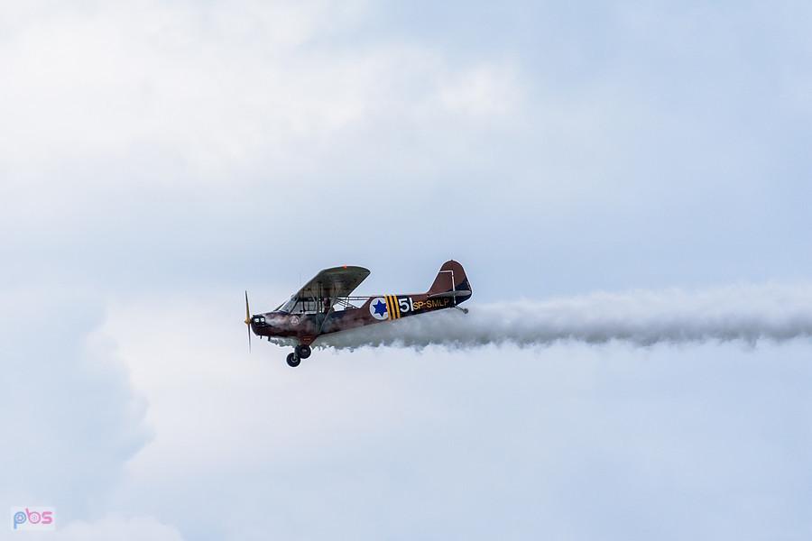 Piper L-4J Cub #SP-SMLP z roku 1944 - trening przed AirShow Rudniki, pilot Szymon Tomaszewski