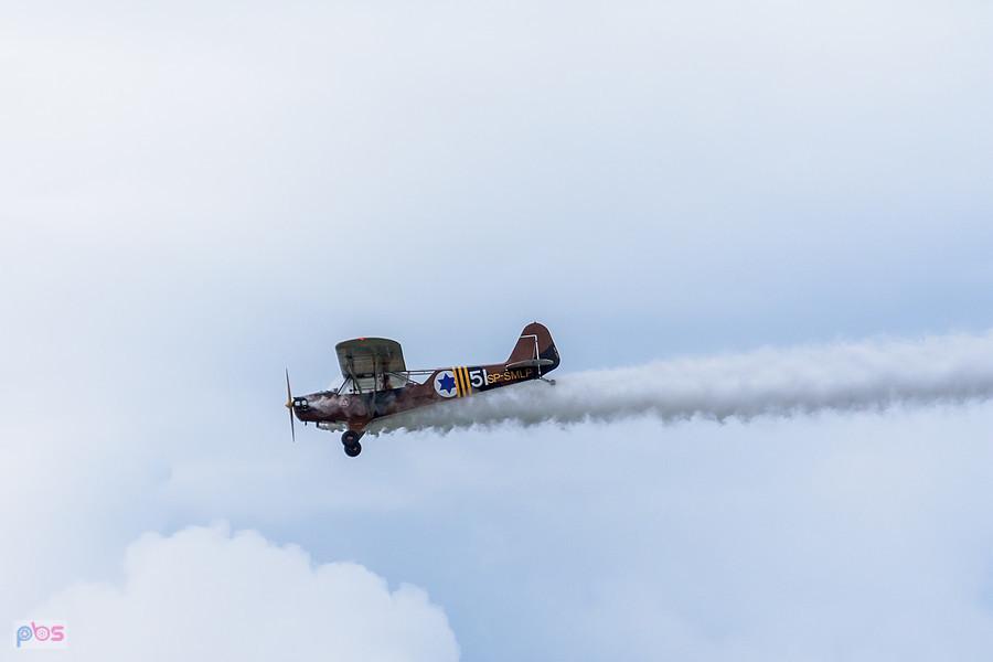 Piper L-4J Cub #SP-SMLP z roku 1944 - trening przed AirShow Rudniki, pilot Szymon Tomaszewski