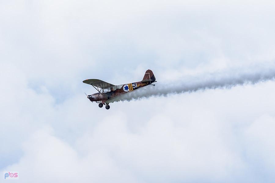 Piper L-4J Cub #SP-SMLP z roku 1944 - trening przed AirShow Rudniki, pilot Szymon Tomaszewski