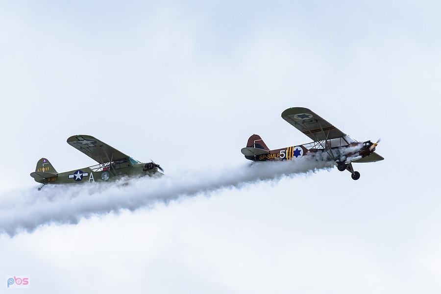 Piper L-4J Cub #SP-SMLP oraz Piper J-3C-65 Cub #SP-SAFY - trening przed AirShow Rudniki