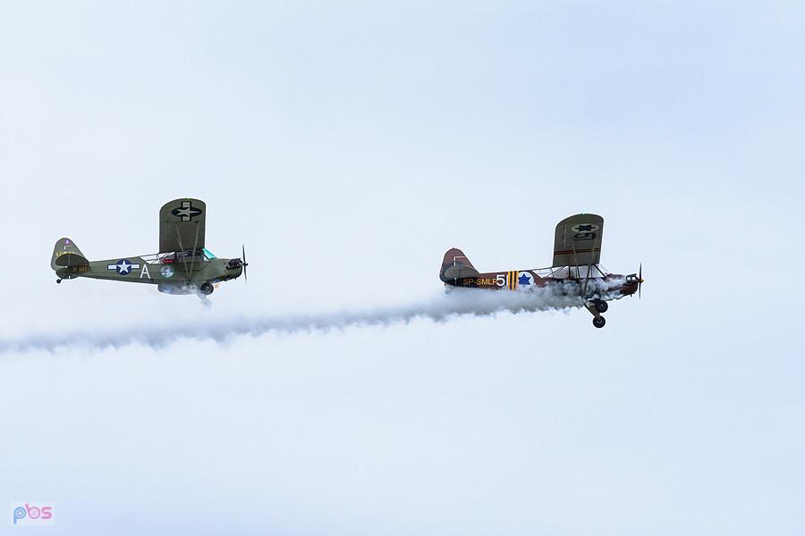 Piper L-4J Cub #SP-SMLP oraz Piper J-3C-65 Cub #SP-SAFY - trening przed AirShow Rudniki