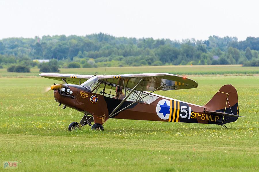 Piper L-4J Cub #SP-SMLP z roku 1944 - trening przed AirShow Rudniki, pilot Szymon Tomaszewski