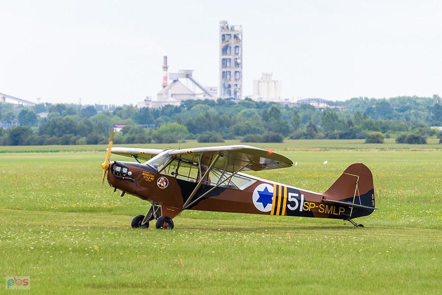 Piper L-4J Cub #SP-SMLP z roku 1944 - trening przed AirShow Rudniki, pilot Szymon Tomaszewski