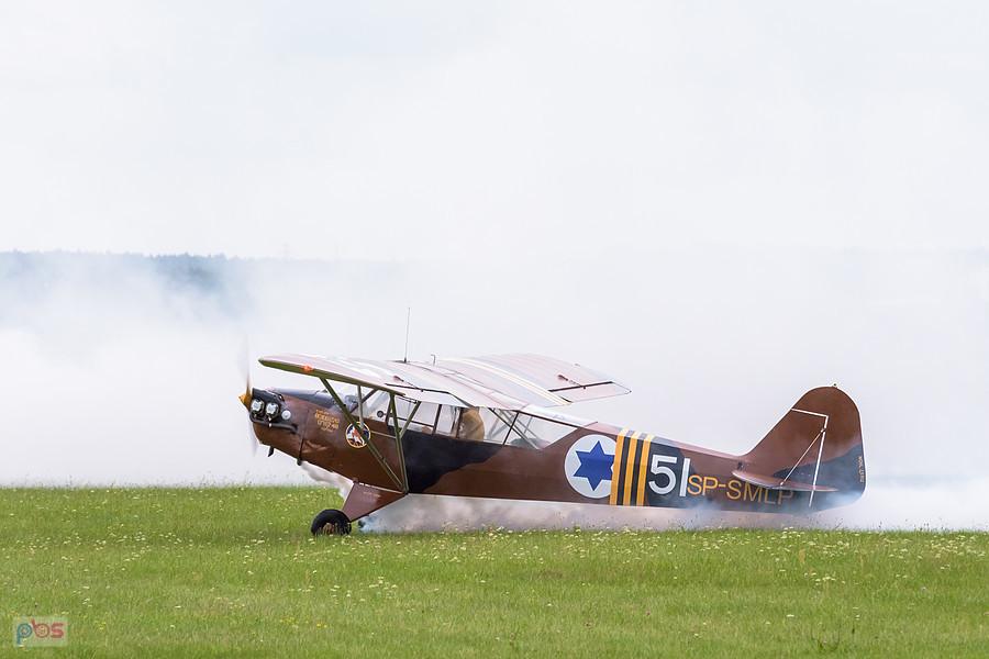 Piper L-4J Cub #SP-SMLP z roku 1944 - trening przed AirShow Rudniki, pilot Szymon Tomaszewski