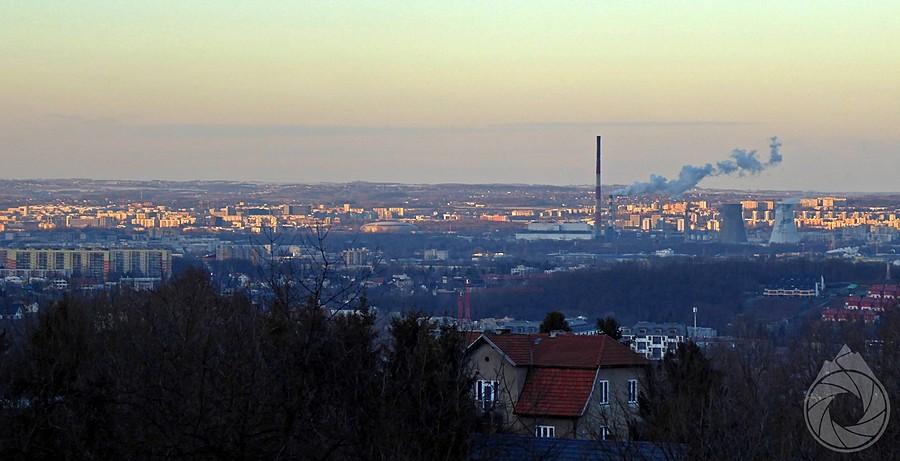 spojrzenie na Kraków znad Wieliczki