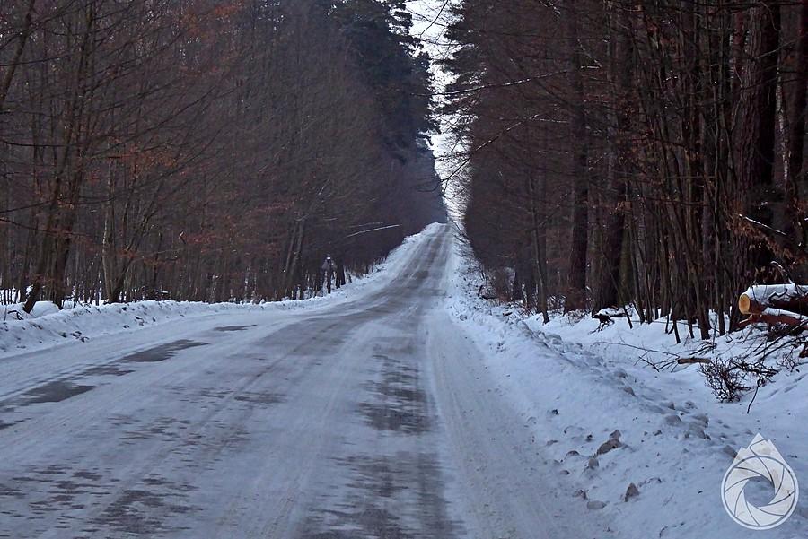 jeden z gorszych momentów zalodzeń na trasie na Lubaczów z rana