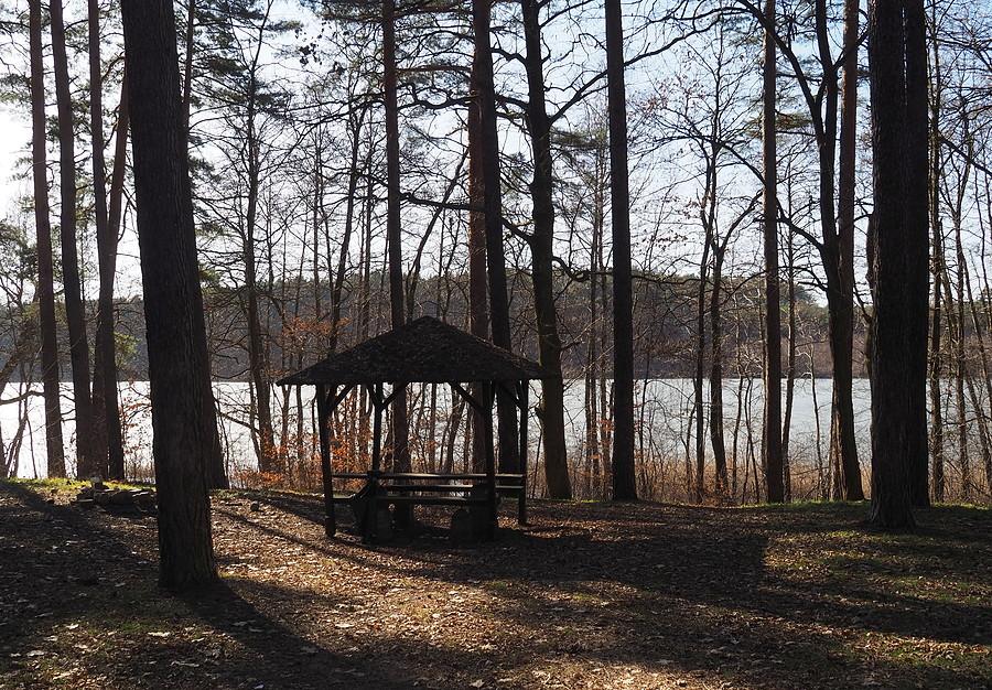 Miejscówka nad Jeziorem Czyste Wielkie (Kolejowe), jezioro skute lodem