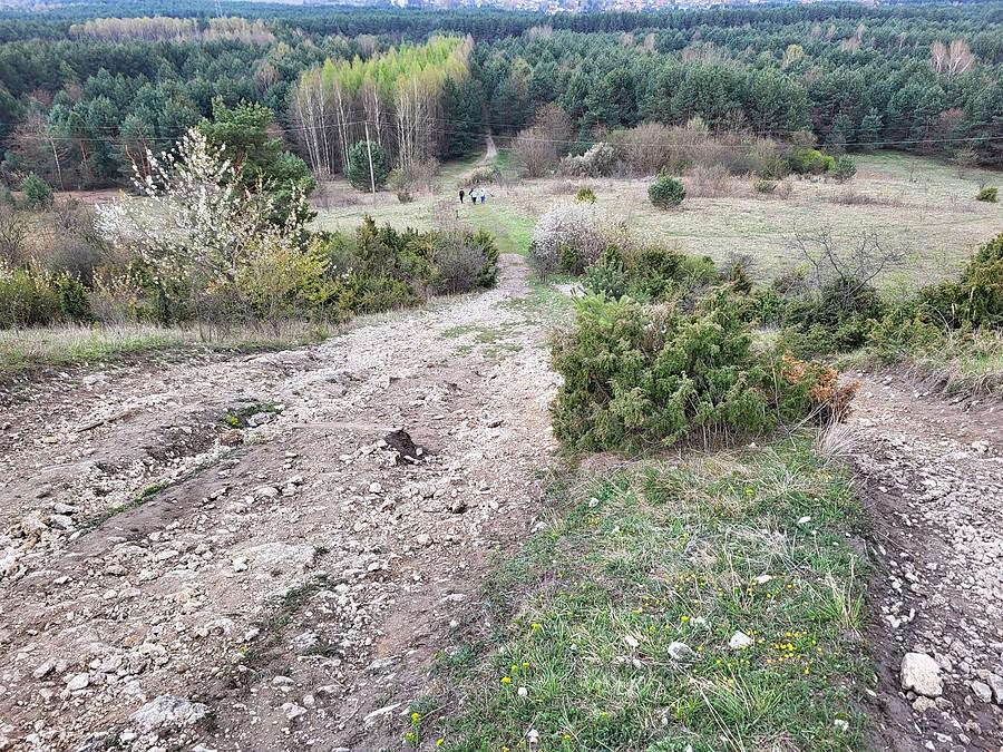 Gruzowisko na zjeździe z Towarnych
