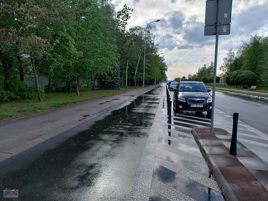 Pierwsza w tym roku kałuża na ddr przy Piastów Śląskich