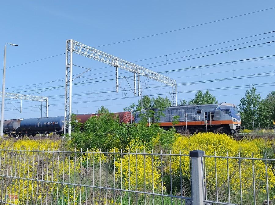 Pociąg z cysternami na bocznicy w Ożarowie